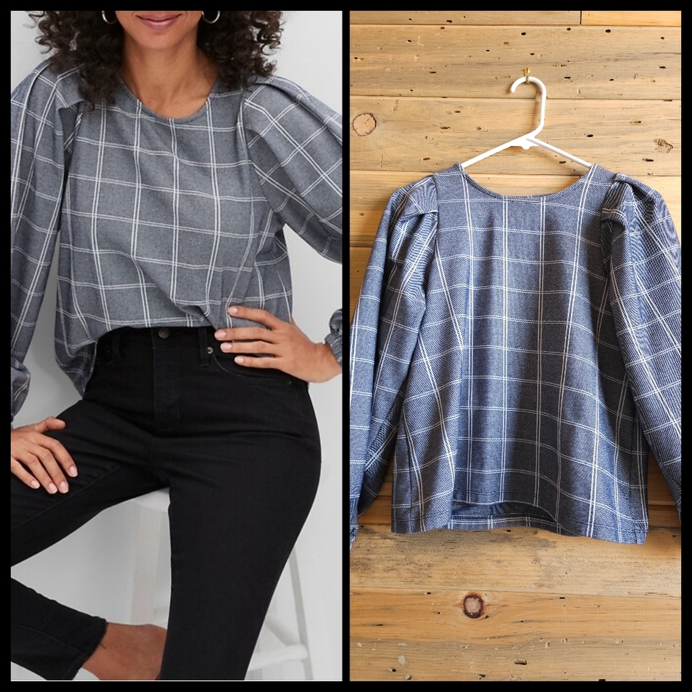 Banana Republic Oversized Puff-Sleeve XS Top